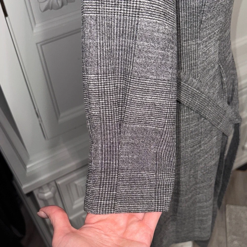 H&M Elegant Gray Plaid Dress Size XS